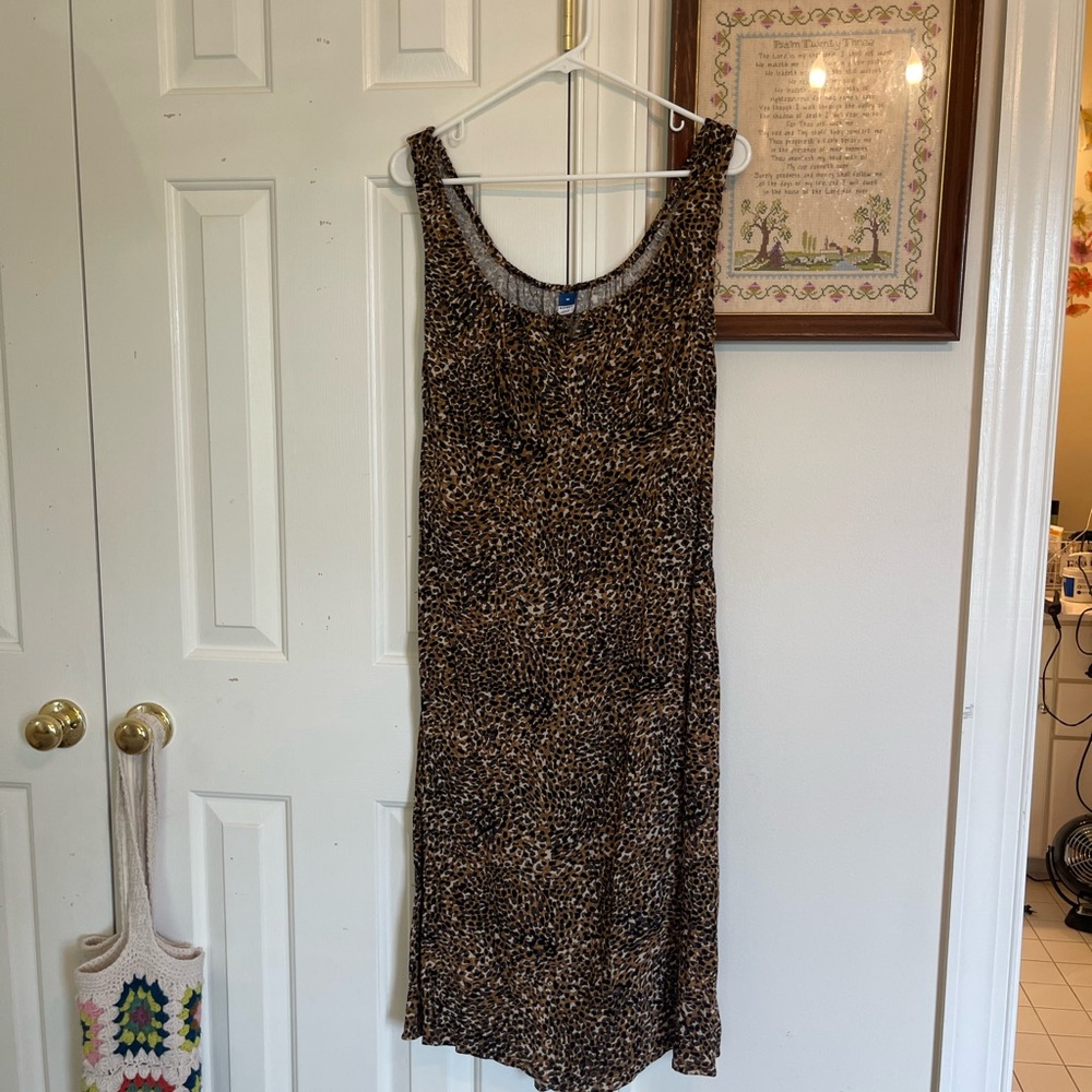 NWT Old Navy Leopard Print Sleeveless Dress Size Medium